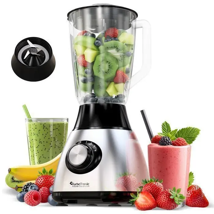 Blender / Mixeur - TURBOTRONIC - TurboTronic BG5 - 1500 W - Bol verre 15 L - Broyage glace & fonction Pulse