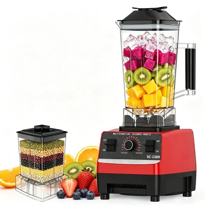 Blender Multifonction - 2000W - Bol 2L - Sans BPA - Lames Acier Inoxydable - Mixeur Puissant - Mixeur Broyeur de Glace pour Cuisine