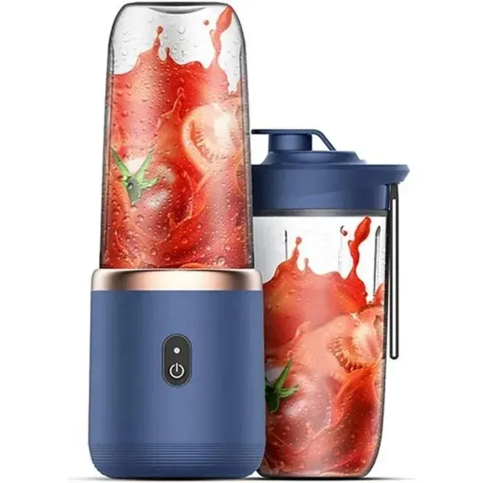 Blender multifonctionnel - PAS DE MARQUE - Modèle 400 ml USB - Portable - Batterie 1 800 mAh - 6 lames inox