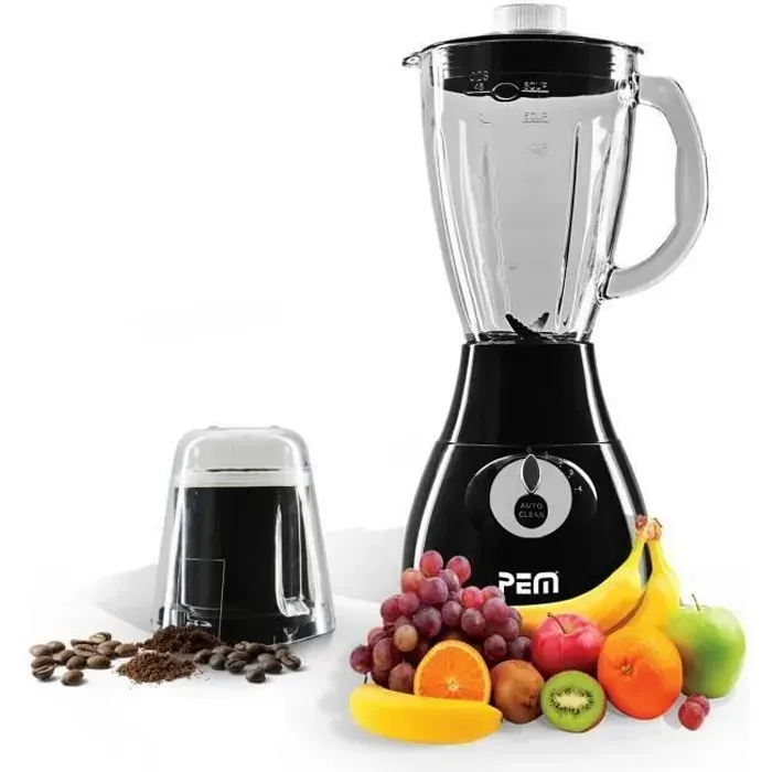 Blender - PEM - BL-203 - 350W - 1.7L - 4 Lames + Grinder à café