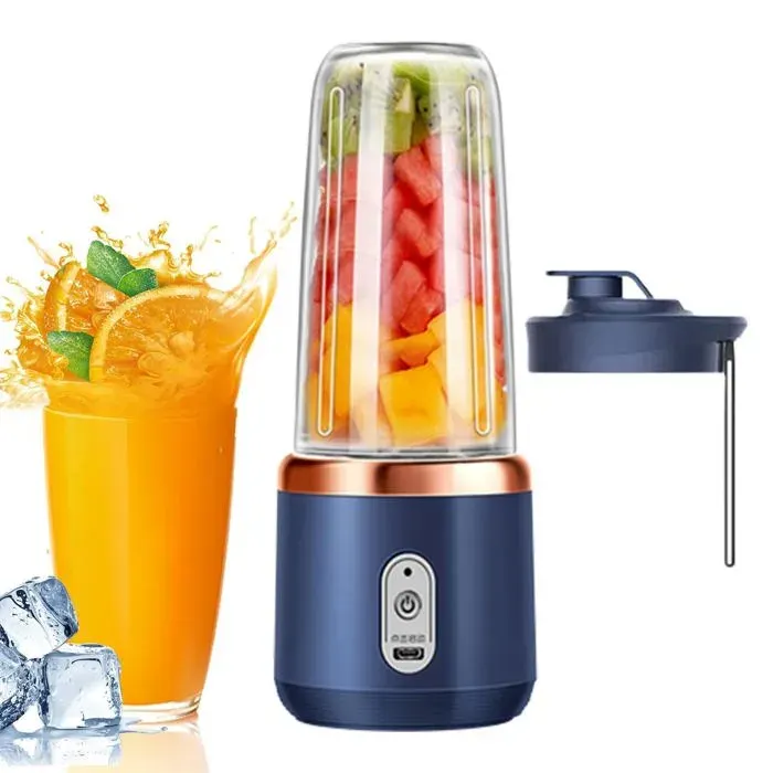 Blender portable 14oz mixeur à smoothies multifonctionnel 6 lames rechargeable pour smoothies shakes QIEDOVIEY