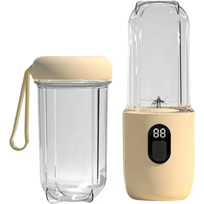 Blender portable-Idéal pour les smoothiesles milkshakes et les fruits frais-16 lamesrechargeable par USB-beige-85 x 85 x 285 cm