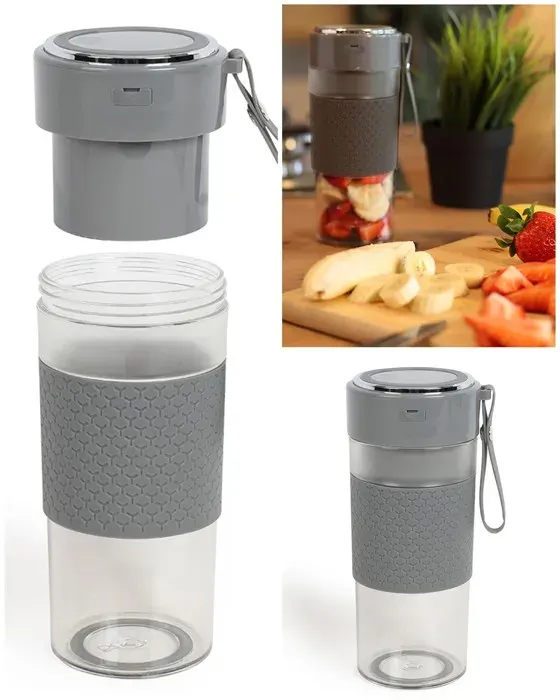 Blender portable - LIVOO - 300 ml - 4 lames en acier inoxydable - Batterie 1400 mAh - Gris