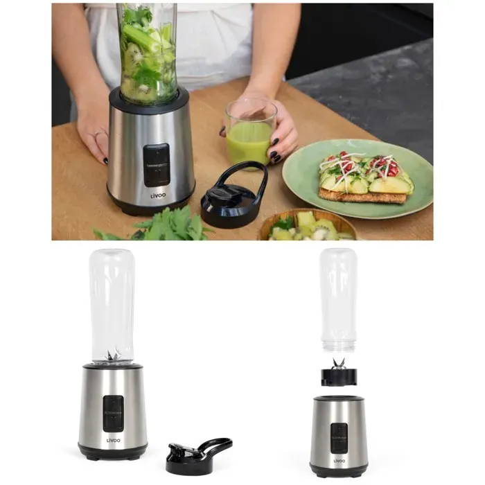Blender portable - LIVOO - 300W - 600 ml - Rechargeable - 2 vitesses — coloris Gris