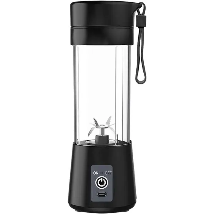 Blender portable mini blender 380 ml pour smoothies et milkshakes blender personnel rechargeable USB Type-C 6 lames 3D