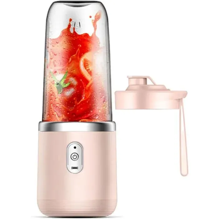 Blender portable - Mini blender nomade - Blender rechargeable - Mini extracteur de jus électrique 400 ml avec couvercle pour
