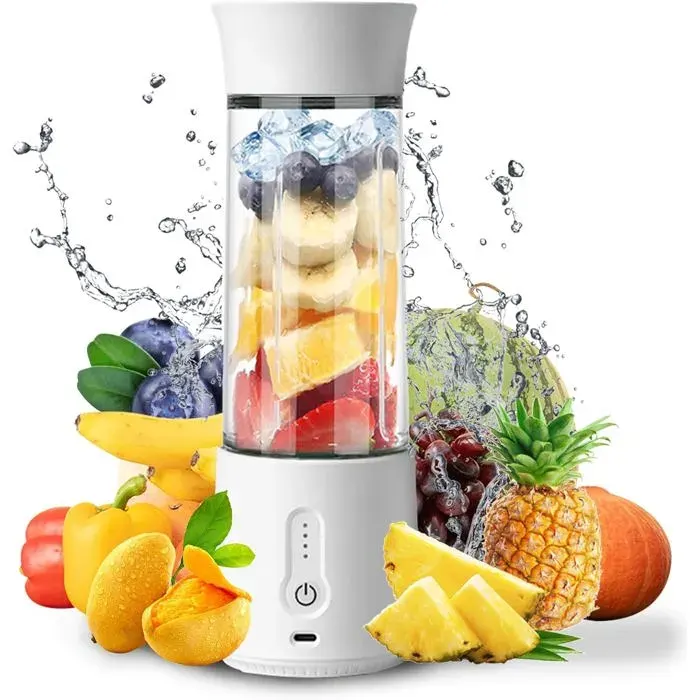 Blender portable mini mixeur pour smoothies blender à jus portable avec 6 lames et batterie rechargeable USB-C