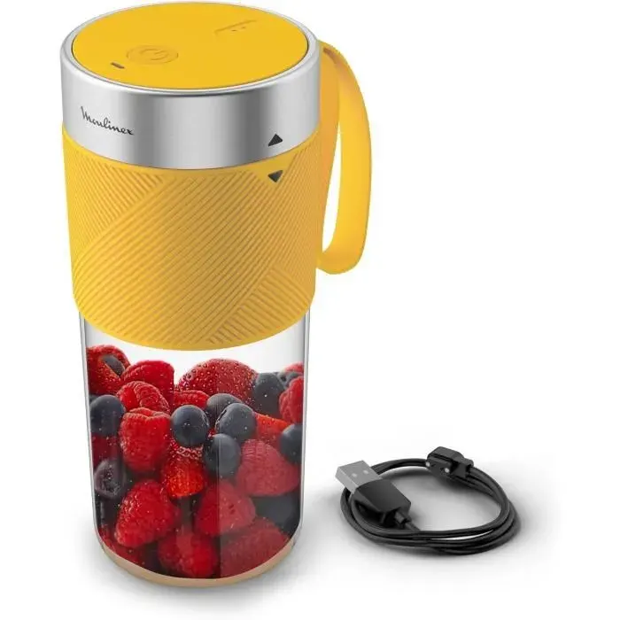 Blender portable - Moulinex - Lightmix - 300ml - Rechargeable - Jaune