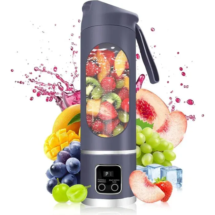 Blender Portable Personnel Électrique USB - VELUNOR - Pour Smoothies Shakes - Petit Mixeur Polyvalent - Appareil Cuisine Compact