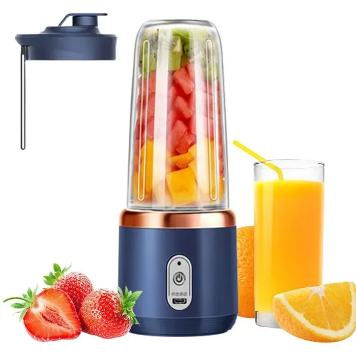 Blender portable rechargeable sans fil mini mixeur à jus facile à nettoyer usage nomade ZELVAKO