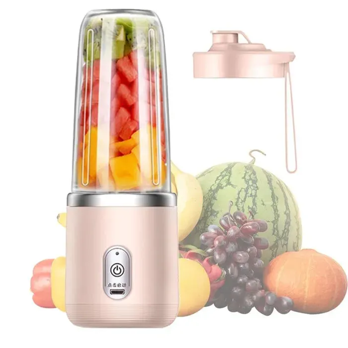 Blender portable sans fil léger 6 lames acier inoxydable rechargeable auto-nettoyant QIEDOVIEY