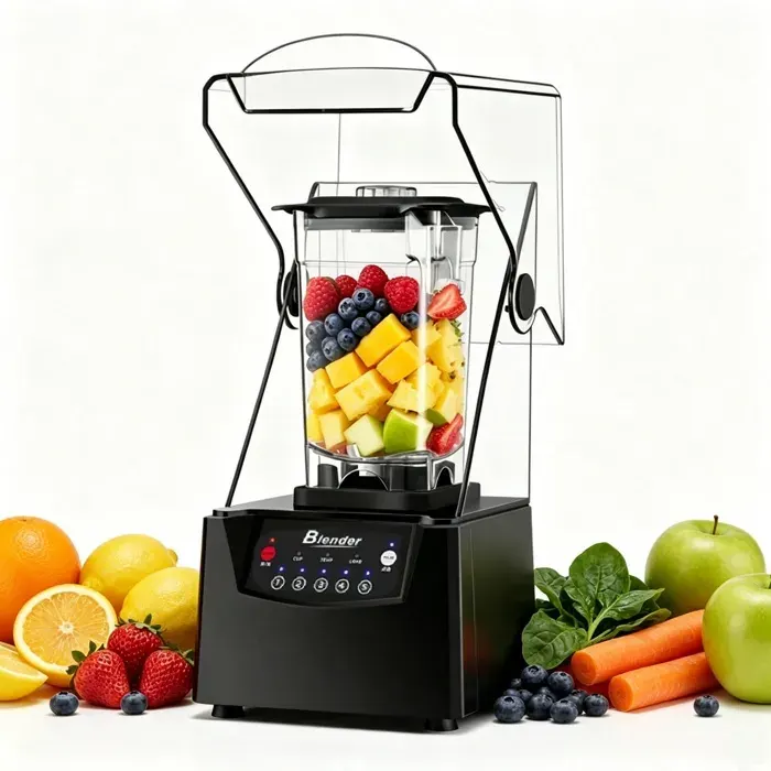 Blender Professionnel 2 L Mixeur Smoothie de Comptoir avec Enceinte Acoustique 17000 RPM 5 Vitesses pour Smoothie Shakes et Fruits