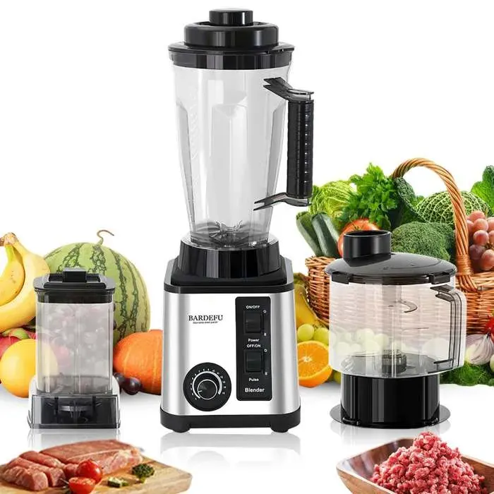 Blender professionnel 3 en 1 : 2 000 W - 3 L - 8 lames en acier inoxydable - 20 000 tr/min