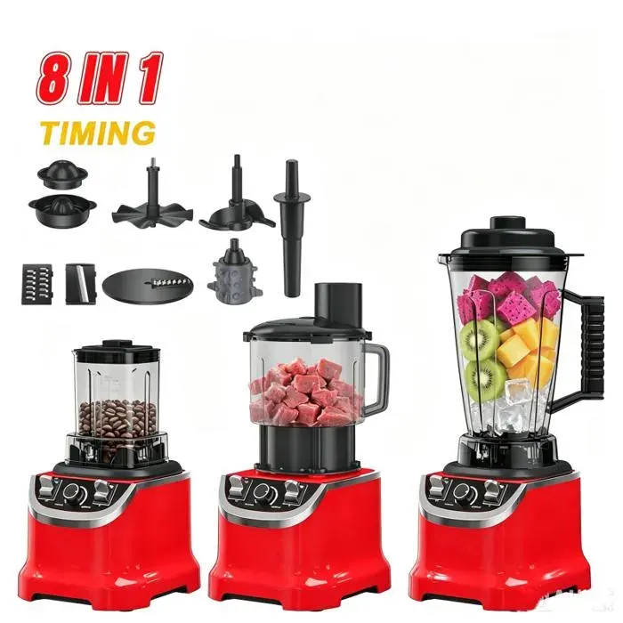 Blender professionnel 8 en 1 - 9500W - 3.0L Blender Mixeur - Vitesse réglable - 32000RPM - lames en acier inoxy - Sans BPA-Blender