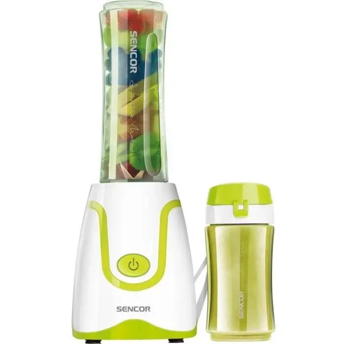 Blender smoothie Sencor SBL 2211GR - 2 bouteilles à emporter - Lames inox - 500 W - Vert