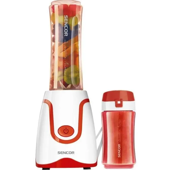 Blender Smoothie SENCOR SBL2214RD - 2 bouteilles à emporter - Lames inox - 500 W - Rouge