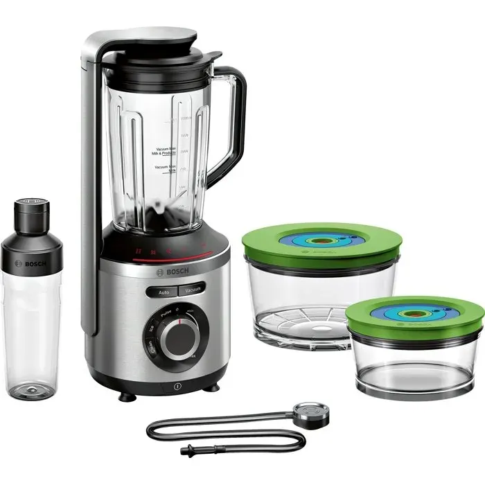 Blender sous vide 2-en-1 - BOSCH - VitaPower Série 8 MMBV625M - 1000 W - Inox / Noir