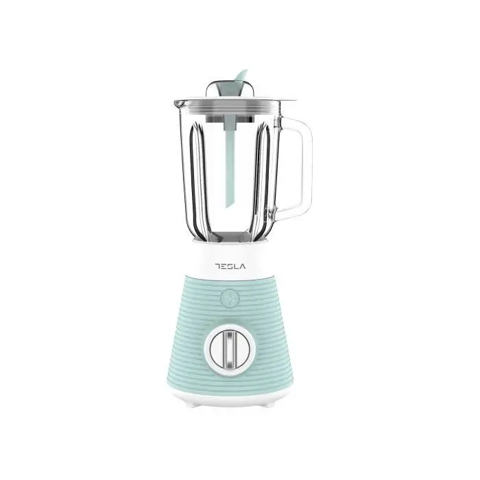 Blender - TESLA - BL510BWS - Bol en verre - 500 watts - 15L - Bleu et blanc