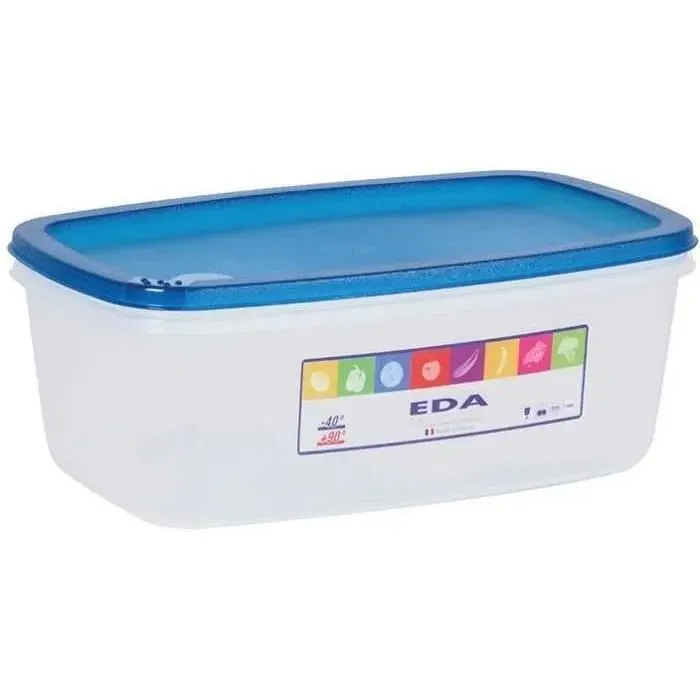 Boîte de conservation - EDA - Naturel 3L rectangle - compatible congélateur et lave-vaisselle - turquoise