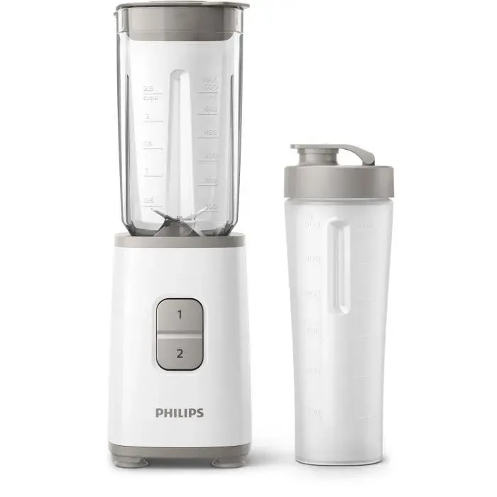 Bol mixeur blender - PHILIPS - DAILY COLLECTION MINI-BLENDER 350 W - Fonction smoothie - Blanc