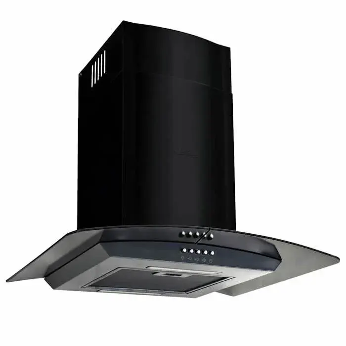 Bonne qualité - Hotte murale 756 m³/h 60 cm élégant - acier inoxydable - noir - résistant à lhumidité - 60x45x(43-70) cm gpo64z9034