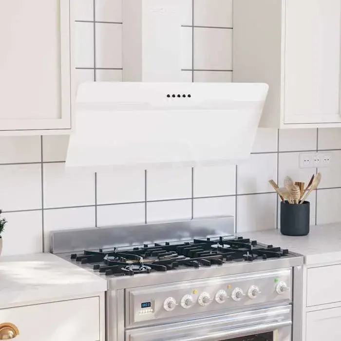 Bonne qualité - Hotte murale 90 cm et - acier - blanc - résistant à lhumidité - 90x33x(635-935) cm moq11f55239872