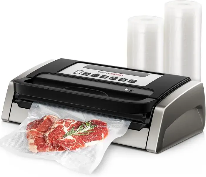 Bonsenkitchen Machine sous vide alimentaire 25W – 4 pompes technologie Globefish 5 fonctions poignée à verrou noir