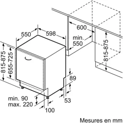 Bosch - Lave Vaisselle Encastrable Smv26ax01f Série 2, Variospeed Plus — vue 7