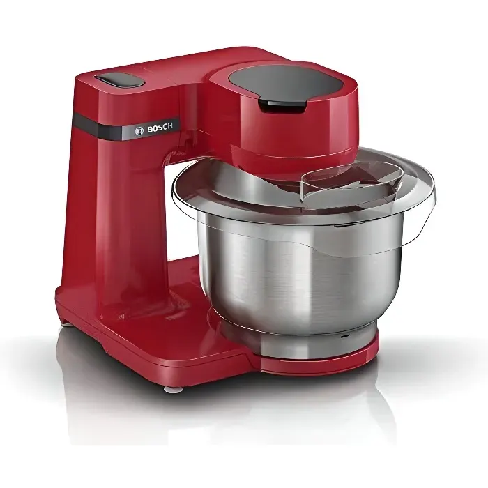 Bosch MUMS2ER01 Robot de cuisine MUM Serie 2 700 W bol en acier inoxydable de 38 l hachoir et 3 tranches kit de pâtisserie en a