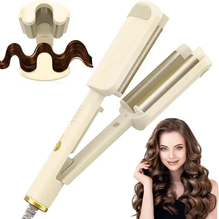 Boucleur a Cheveux 3 Tete32MM Fer à Friser4 Températures RégblesAnti BrûlureConvient aux Bnc Cassé blanc FER A FRISER