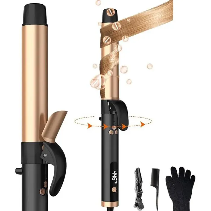 Boucleur a cheveux automatique fer à rotatif pour cheveux longsfer a friser avec écran LCDrge diamètre de 32 mm et FER A FRISER