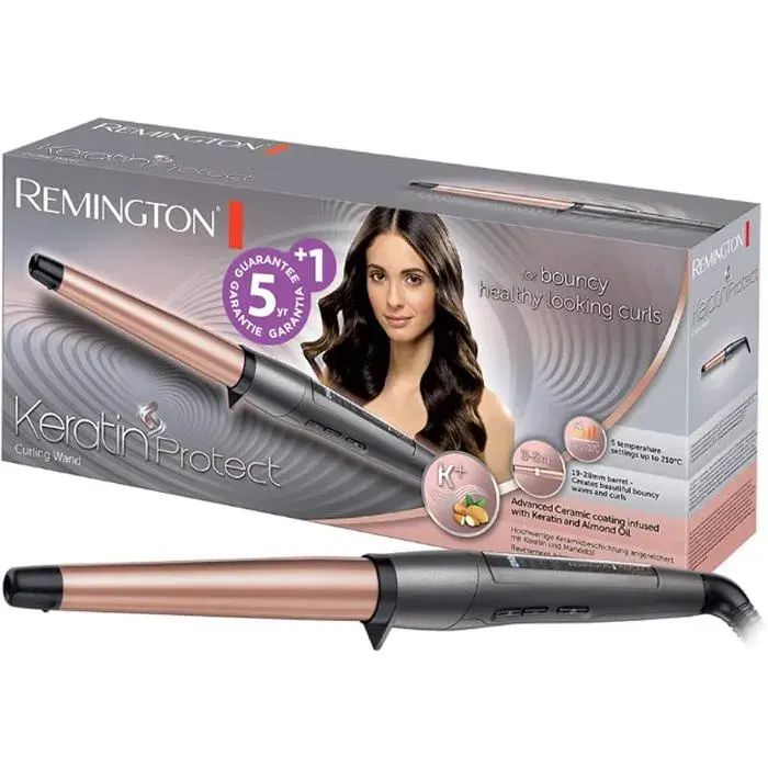 Boucleur à cheveux [Conique 19 28mm: Ondutions naturelles] Keratin Protect (Soin Kératine Boucleur Conique 19 28mm FER A FRISER