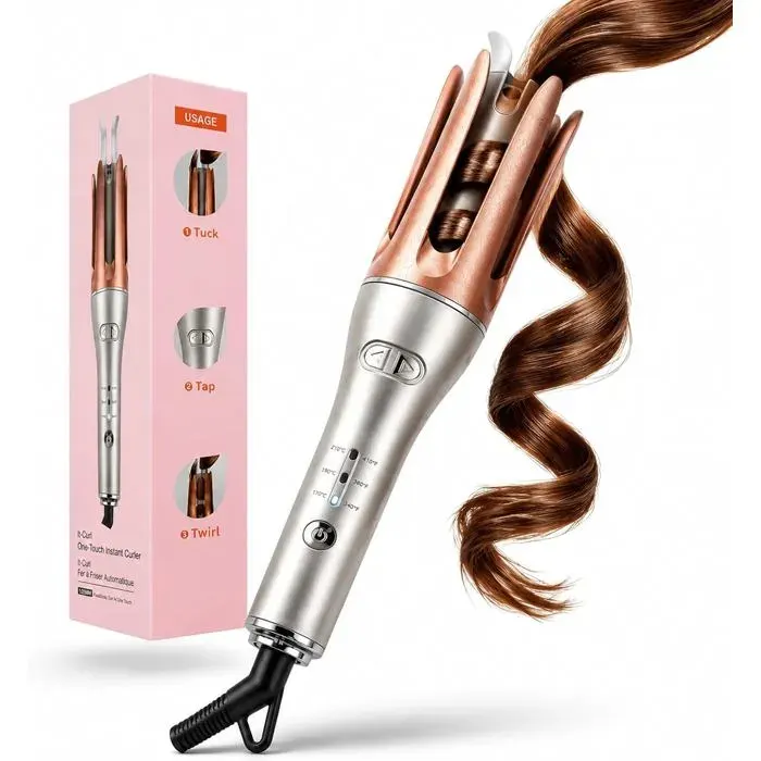 Boucleur A Cheveux Fer À Fr R Automatique Fer A Boucler Automatique 3 Températures Réglables Fer À Boucler Anti-Brûlure Avec R