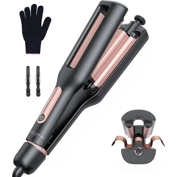 Boucleur à cheveux réglable - PYGMEES - 4 en 1 pour styles variés - Réglable 22/25/32/38 mm - Protection thermique