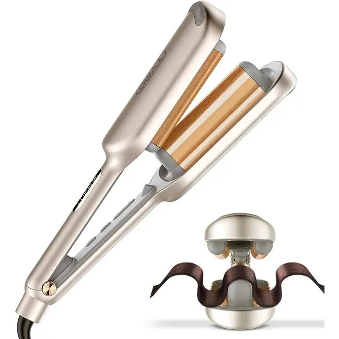 Boucleur a Cheveux32mm Fers à Onduler pour Grandes BouclesConvient aux DébutantsFer a Friser pour Or 32mm 32MM FER A FRISER