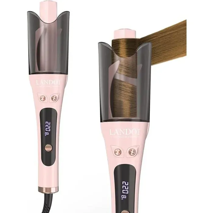 Boucleur Automatique 25mm Double Sens RotationBoucles Définies céramique tourmalineions négatifs réduisent Rose ro FER A FRISER