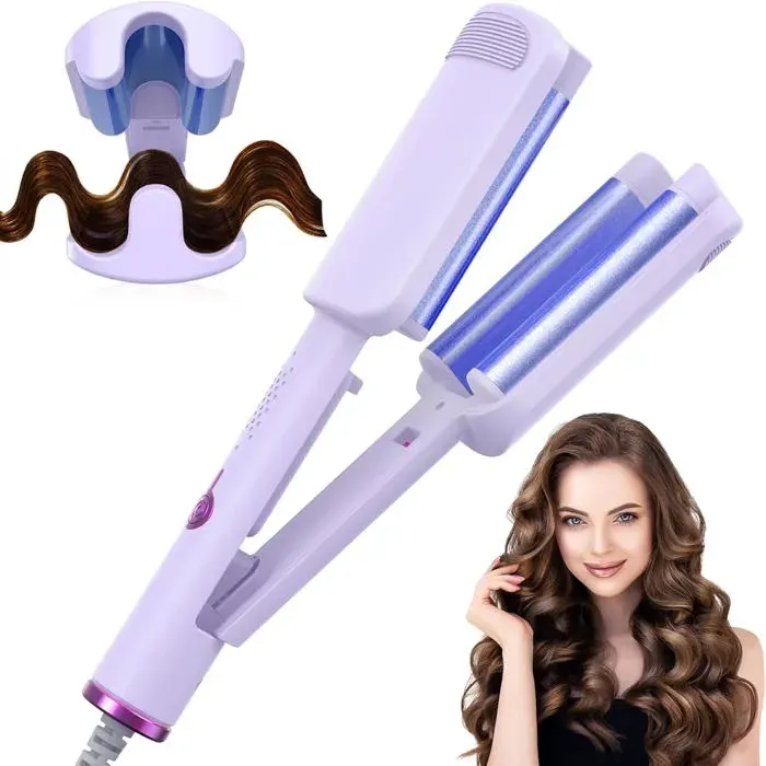Boucleur Cheveux 3 Têtes-1 Noir32mm 4 Températures Réglables Débutants Soin Capillaire Outil Coiffage Aucunely