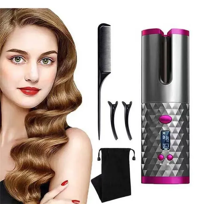 Boucleur Cheveux Automatique Sans Fil Fer à Friser Rechargeable 6 Températures et Minuterie Chambre disolation Therm FER A FRISER