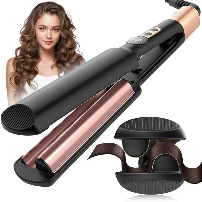 Boucleur Vagues Cheveux-1 Noir20mm 5 Températures Anti-Brûlure Boucles Fines Outil Coiffage HBCL