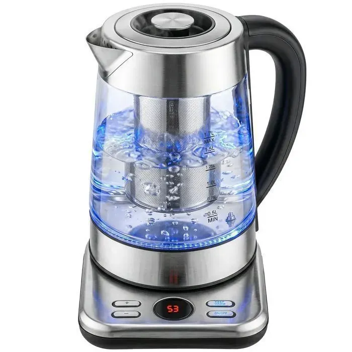 Bouilloire 17L 2200W rapide Températures Réglables Maintien chaleur 2h et filtre à thé Sans BPA