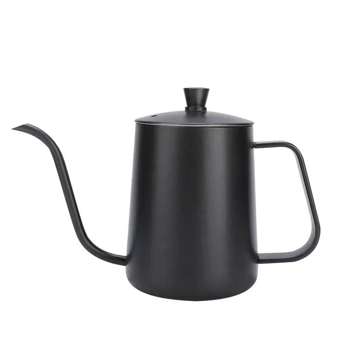 Bouilloire à café à col de cygne en acier inoxydable bec étroit pour verser leau goutte à goutte .