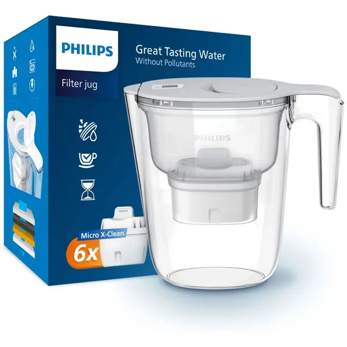 Bouilloire à filtre - PHILIPS - AWP2933WHT - 26 L - 15 L deau filtrée - 6 filtres Micro X-Clean