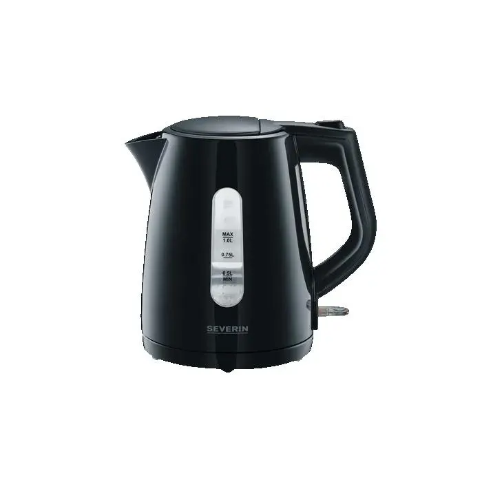 Bouilloire compacte 1L - SEVERIN - WK 3410 - 2 200W Filtre Anticalcaire Amovible Socle 360° Enrouleur de Câble Noir