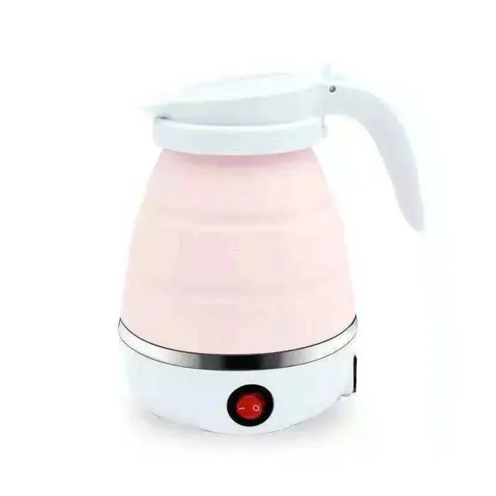 Bouilloire de ménage Bouilloire Électrique Pliante Domestique en Silicone Portable 600W Bouilloire EU 220‑240V -rose YYV