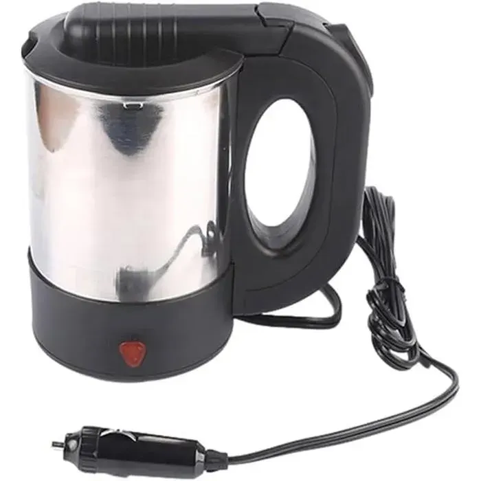 Bouilloire de voiture 500 ml en acier inoxydable 12 V Bouilloire de voyage avec allume cigare Chauffage rapide