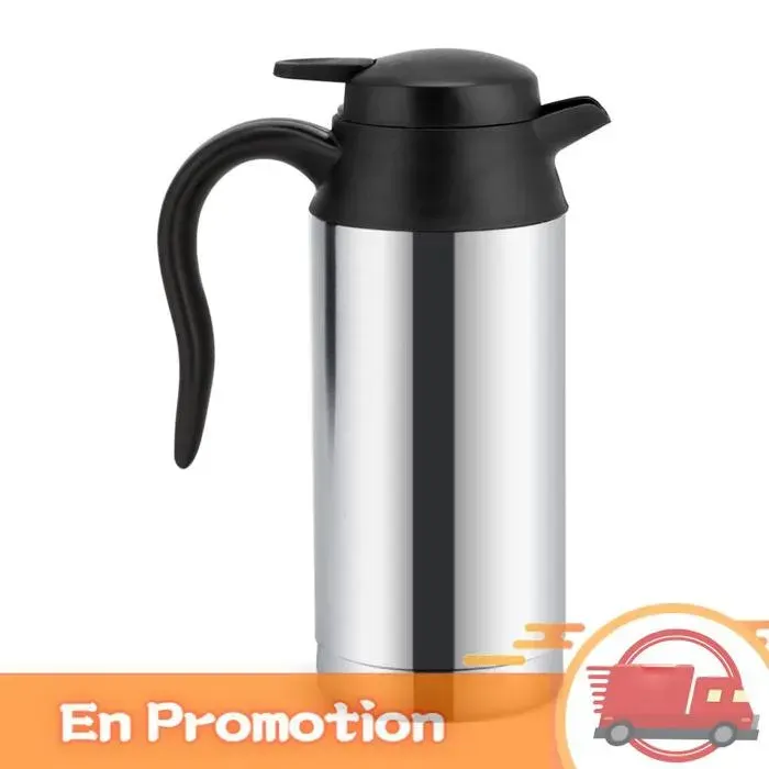 Bouilloire de voiture bouilloire électrique portative de 12V 750ml chauffe-eau de voiture tasse chauffante en acier inoxydable