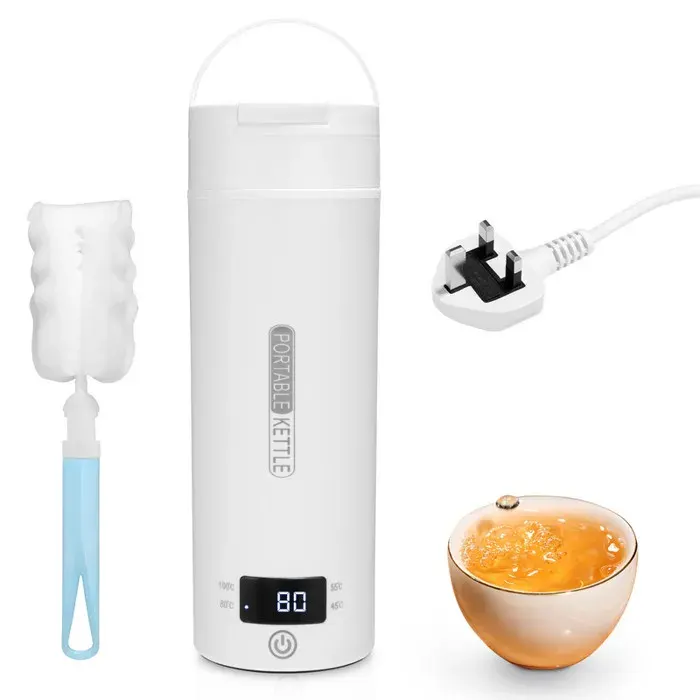 Bouilloire de Voyage Portable 500ml 4 Températures (45/55/80/100 °C) Maintien de Chaleur 12h Intérieur Acier Inoxydable 316
