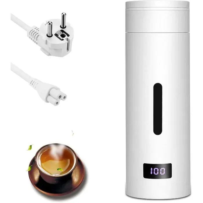 Bouilloire de voyage - Réglage température précis Arrêt automatique - Préparation café et thé - 500 ml Inox