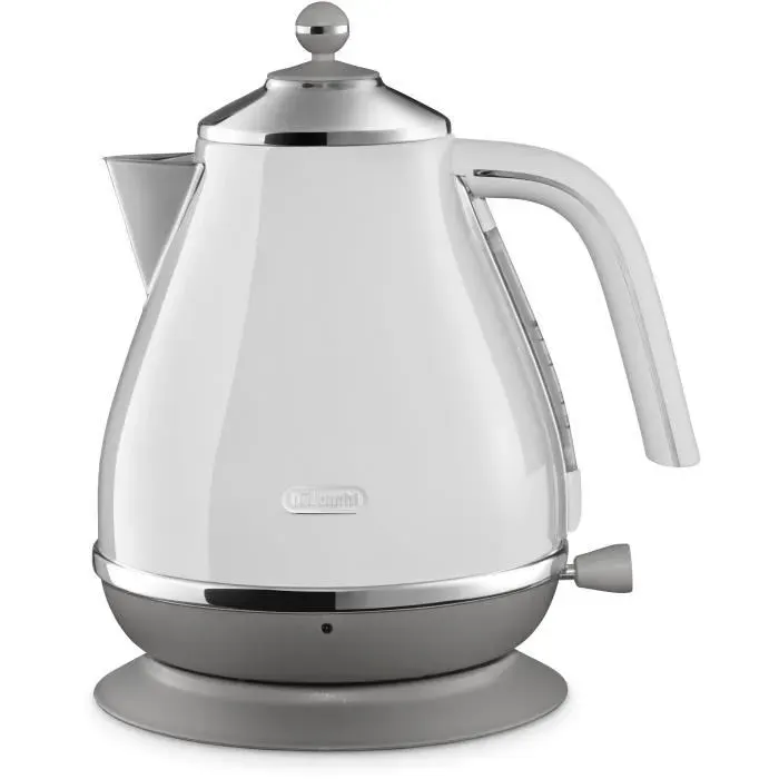 Bouilloire DELONGHI ICONA CAPITALS - 17L - Acier inoxydable - Base amovible et pivotante 360° - Filtre anticalcaire - Blanc