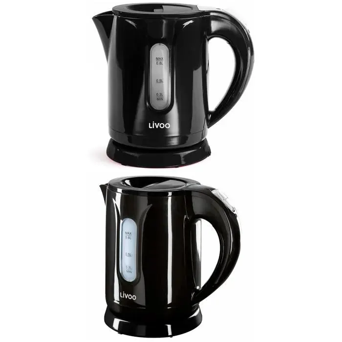 Bouilloire électrique 0.8L NOIR élégante Protection contre lébullition